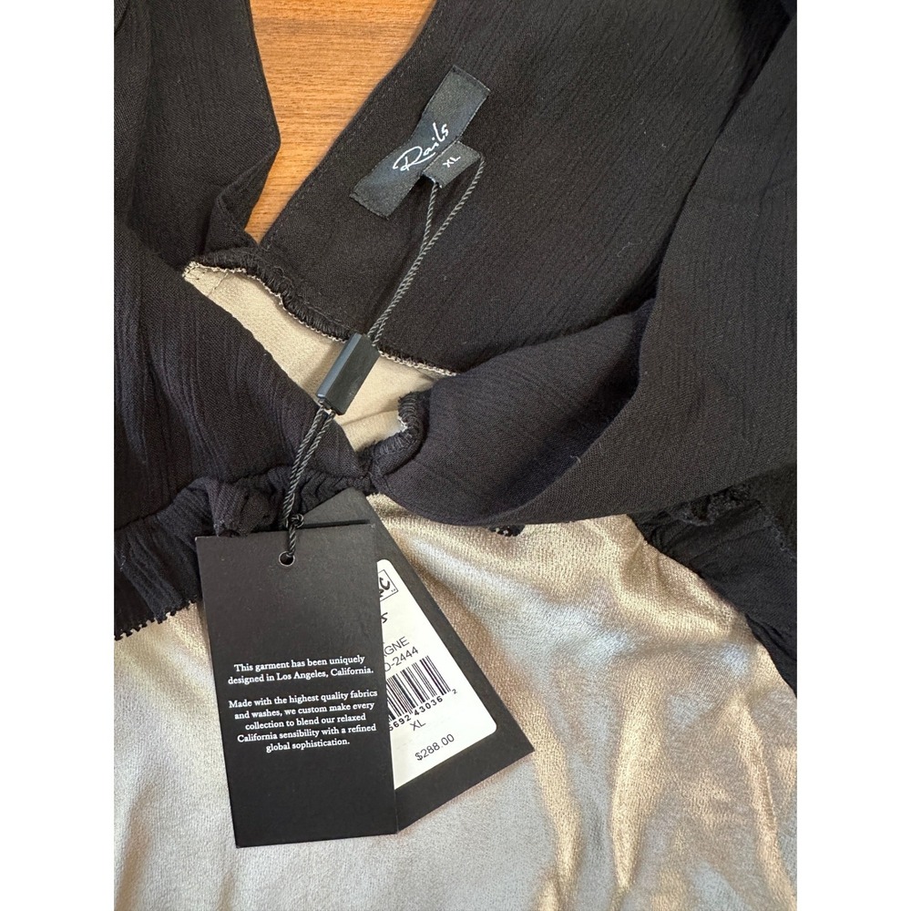 Rails Gilda Maxi Slip Dress XL Champagne Black Holiday Event Wedding Guest - Picture 9 of 13